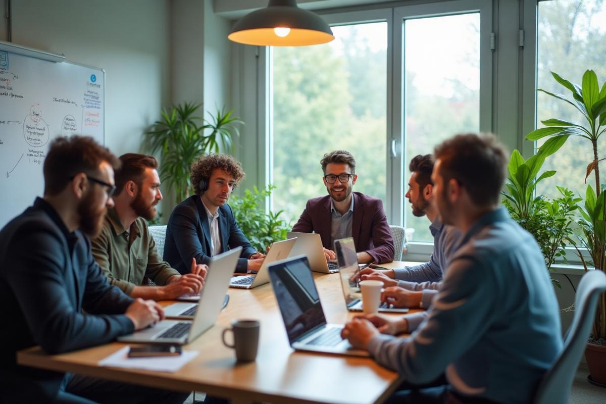 Successful MVP development team building startup products